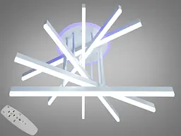 Стельова світлодіодна люстра Diasha 7010WH LED 3color, димер, пульт, 102 W, 65 см, 12-18m2