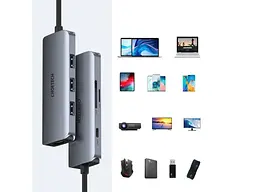 Мультипортовий адаптер Choetech 7-в-1 (HUB-M19-GY) - мініатюра 4