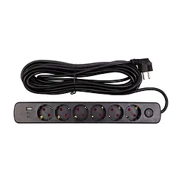 Мережевий фільтр живлення PowerPlant 10м, 6 розеток,USB, Type-C (YS-N6086/10c) (EX610693) - мініатюра 2