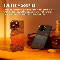 Оригінальний протиударний чохол для iPhone 16 Pro Pitaka Tactile Woven Case Sunset (KI1601SU) - мініатюра 11