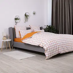 Комплект постільної білизни ТЕП Terracotta Check 70x70 двоспальний білий - мініатюра 4