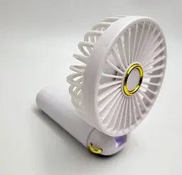 Вентилятор акумуляторний міні зі складною ручкою LED дисплей USB діаметр 9см ручний та настільний Handy Mini Fan Z9 білий - мініатюра 6
