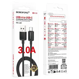 Кабель BOROFONE BX120 Placer charging data cable Type-C 3.0A/1m черный