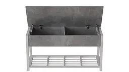 Банкетка з ящиком Ferrum-decor Дрейк 1 550x1000x400 метал Білий ДСП Бетон 16 мм (FRD-103058)