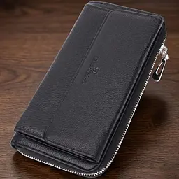 Функціональний гаманець-клатч унісекс з натуральної шкіри ST Leather 22529 чорний - мініатюра 1