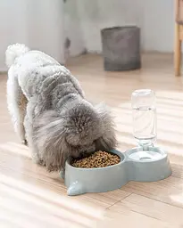 Миска для котів та собак Semi Animal bowl 16*31*22 см, Blue з автоматичною напувалкою 500 мл - мініатюра 6