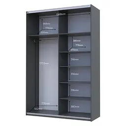 Шафа-купе Doros G-Caiser 2 ДСП 160х60х240 см Дуб Евок/Графітовий (42005074) - мініатюра 7