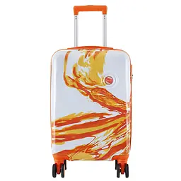 Валіза мала Semi Line T5655-1 20 дюймів Polycarbonate/ABS 4 подвійні колеса Білий з помаранчевим принтом