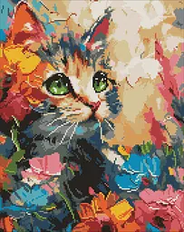 Набір з алмазною мозаїкою Пухнастий котик AMO7994, 40x50 см