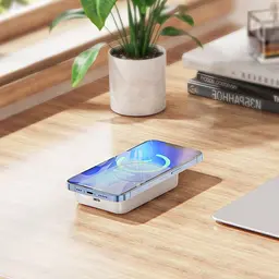 Магнітний повербанк Borofone BJ25 Plus Reach magnetic wireless power bank (10000mAh) білий - мініатюра 4