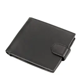 Чорне портмоне на кнопці з монетницею Tiding Bag M39-8069BRA - мініатюра 1