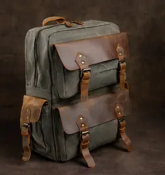 Туристичний рюкзак canvas 20107 Vintage болотяний - мініатюра 2