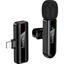 Мікрофонна радіосистема Hoco L20 Lightning Black [161039] - мініатюра 2