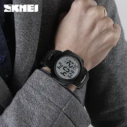 Чоловічий наручний годинник 1068 All Black Skmei acs0030866 - мініатюра 5
