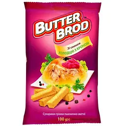 Сухарики BUTTERBROD 100г Холодець з хроном пшеничні зі смаком холодцю з хроном