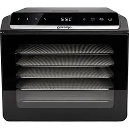 Сушарка для продуктів Gorenje 580 Вт піддонів 6 x 1.5 см дисплей пластик+метал чорний