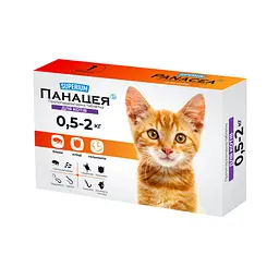 Superium Панацея протипаразитарні таблетки для котів 0.5-2 кг