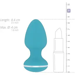 Анальна вібропробка Cala Azul Blanca Vibrating anal plug - мініатюра 6