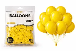 Надувні повітряні кулі HTOP 100 шт Party Balloons 30 см Товари для оформлення Дня народження Святкова атрибутика Жовтий - мініатюра 2