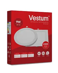 Квадратний світлодіодний світильник Vestum врізний 9W 4000K 220V 1-VS-5203 - мініатюра 3