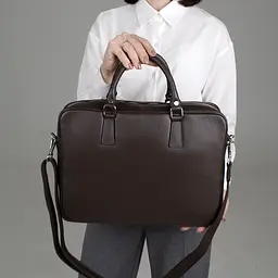 Сумка-портфель для ноутбука та документів А4 шкіряна Virginia Conti M01287_f  коричнева - мініатюра 2
