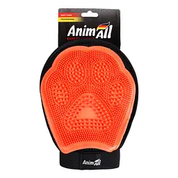 Масажна рукавиця AnimAll Groom, для вичісування шерсті котів і собак, помаранчева - мініатюра 2