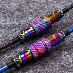 Кабель Keychron Type-A/Type-C Premium Coiled Aviator Cable-Straight Rainbow Palted Blue (CAB6_KEYCHRON) - мініатюра 4