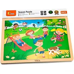 Дерев'яний пазл Viga Toys Пори року Весна 24 елементи (51269) - мініатюра 3