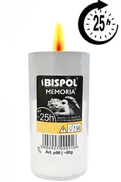 Свічка тривалого горіння Bispol Memoria аварійне світло 25 годин 1 шт