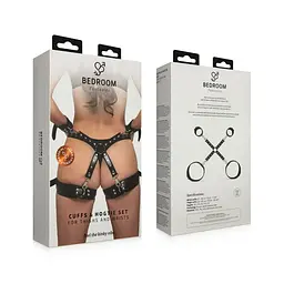 Набір для бондажу Bedroom Fantasies Bondage Cross (чорний) - мініатюра 7