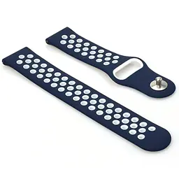 Ремінець Becover Vents Style для Xiaomi Amazfit Bip (20 mm) Lite/Bip S Lite/Bip 3/Bip 3 Pro/GTR 42 mm/GTS/TicWatch S2/TicWatch E/GTS 3/GTS 2 mini Blue-White (705707) - мініатюра 2
