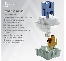 Клавиатура игровая механическая беспроводная Ajazz AK-650B Black RGB Flying Fish Switch Hot-Swap 2.4G/Bluetooth/USB - мініатюра 11