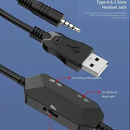 Дротова гарнітура Awei ES-770i Gaming earphone with LED, USB, 3.5mm, 2.1m, black - мініатюра 5