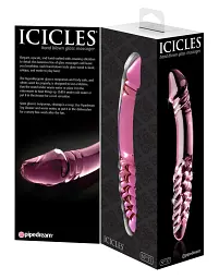 Двосторонній фалоімітатор Icicles Model 57 23 см рожевий - мініатюра 4