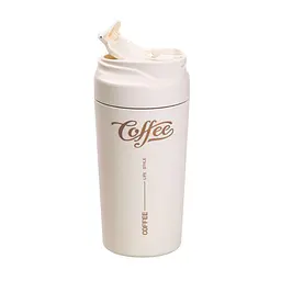 Термочашка Coffee 480 мл з керамічною колбою, бежевий Yiwu HP-14-14BE - мініатюра 3