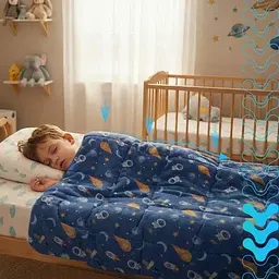 Дитяча обтяжена ковдра Isomedix 26897, 4 кг, 150 × 100 см, сенсорна, з космічним принтом - мініатюра 4