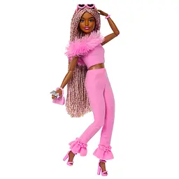 Лялька Barbie Deluxe style Barbiecore Модниця у костюмі з пір'ям (HYV28) - мініатюра 3