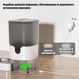 Автоматична годівниця для котів Papifeed 6 л Wi-Fi та відеокамера, білий - мініатюра 7