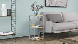 Етажерка 3/34 Ferrum-decor Серії Коннект 73x34x28 сірий ДСП Дуб Артізан 16мм (FRD-104303) - мініатюра 2