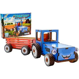 Дитячий дерев'яний 3D конструктор Трактор PuzzleOk Puz-00933 69 деталей