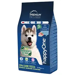 Сухой корм для щенков до 12 месяцев happyOne Premium Junior Fresh Meat со свежим мясом 4 кг