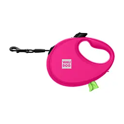 Повідець для собак WAUDOG R-leash з контейнером для пакетів L до 40 кг 5 м рожевий (26297) - мініатюра 3