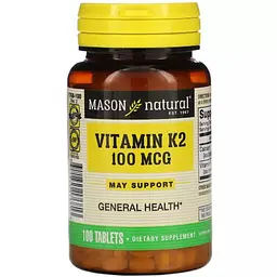 Вітамін K2, 100 мкг Mason Natural Vitamin K2, 100 таблеток