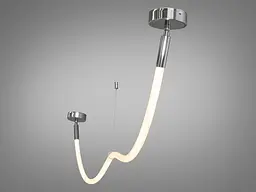 Люстра стельова LED Diasha SY9610-1500CH Шланг, 17W, хром, для коридору, спальні, офісу - мініатюра 2