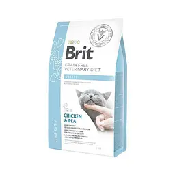 Дієтичний сухий корм Brit GF VetDiet Cat Obesity для кішок, при зайвій вазі та ожирінні з куркою та горохом 2 кг (арт.170966/528479)