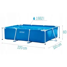 Басейн каркасний прямокутний для всієї родини Intex 220 * 150 * 60 см - мініатюра 5