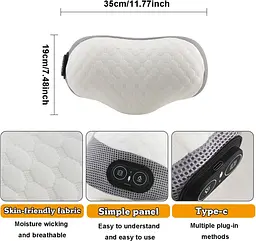Подушка для підтримки шийного відділу pillow 5561 з масажем та підігрівом ∙ Масажна подушка для сну pillow 5561 - мініатюра 4