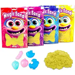 Кінетичний пісок Strateg Magic sand в пакеті 500 г 39403-5 Жовтий shop (4823113865184)