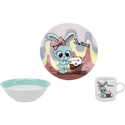 Набір дитячого посуду Limited Edition Sweet Bunny, 3 предмети (C523) - мініатюра 2