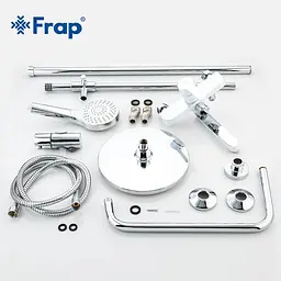 Душова система Frap F2441 з поворотним виливом, білий/хром - мініатюра 7
